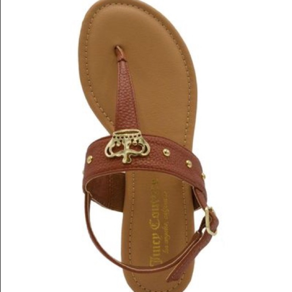 JUICY COUTURE ZING Thong Sandals Cognac